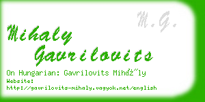 mihaly gavrilovits business card